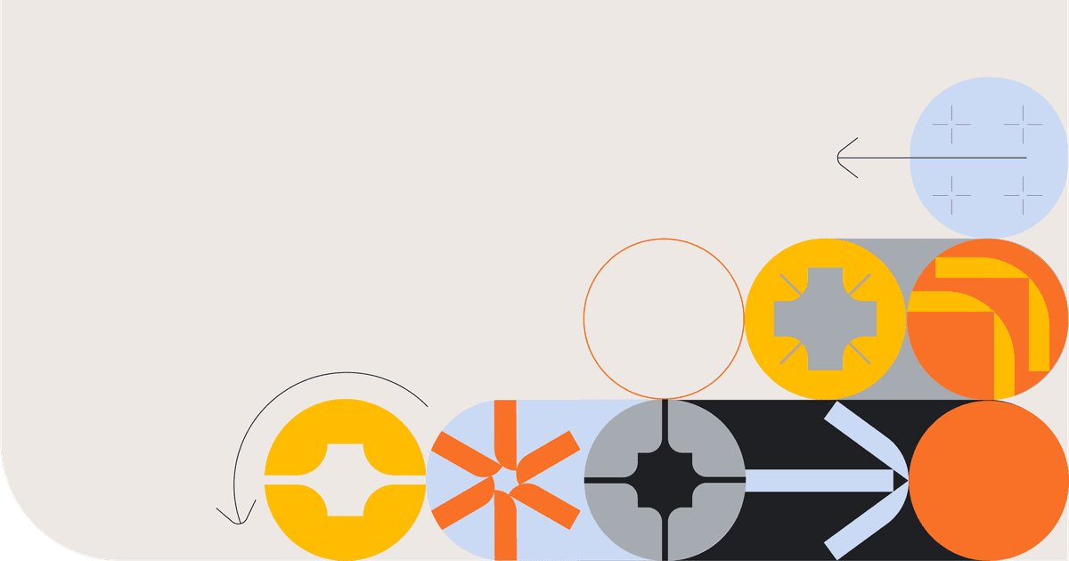 Engineering illustration with geometric shapes